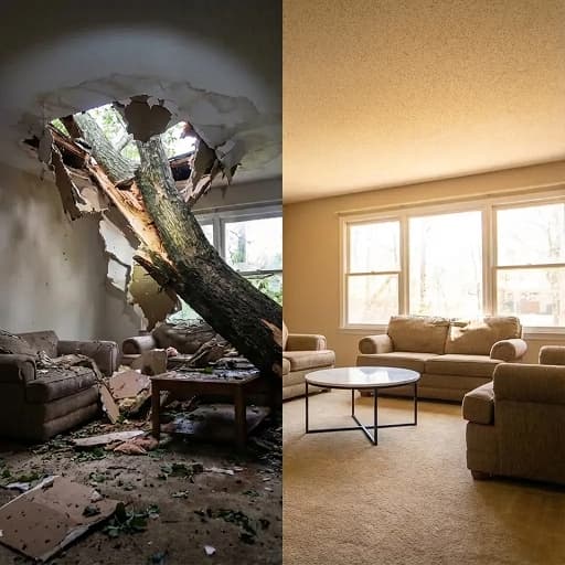 Case Study - Structural Emergency - Tree Crashes Through Roof and Wall