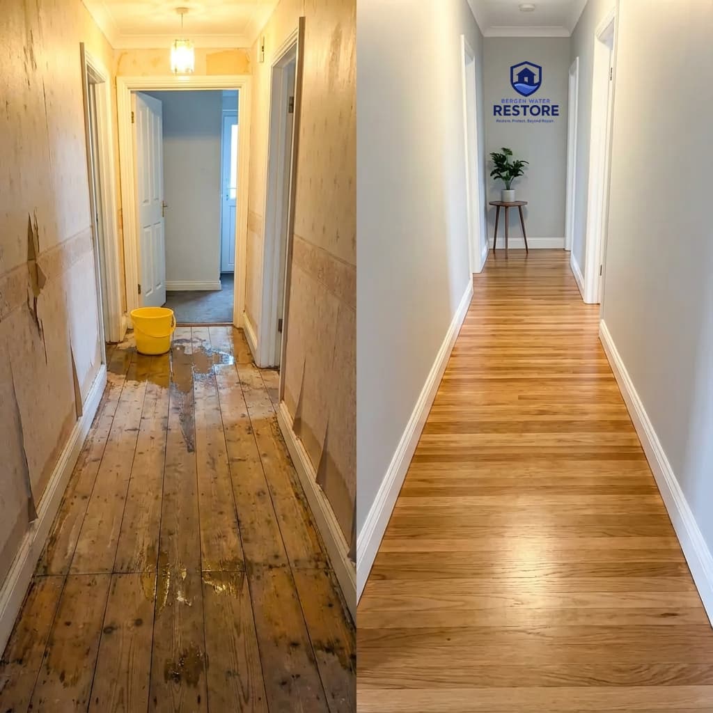 Hallway Water Damage - Pipe Burst
